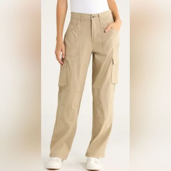 Unbranded Denim - TORY BURCH Size 28 Women's Straight Leg Tan Cargo Jeans